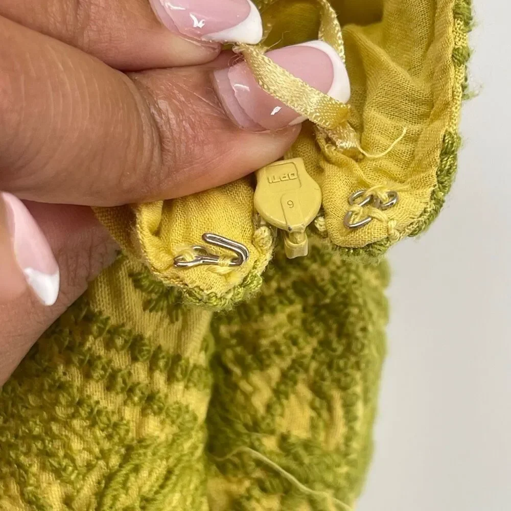 Urban Outfitters Jamie Embroidered Babydoll Mini Dress Large Yellow Festival